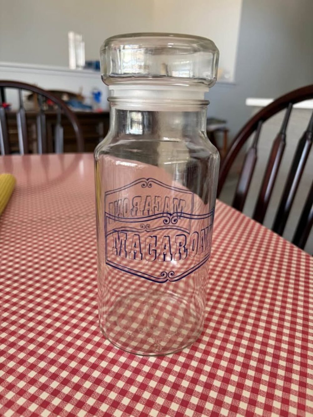 retro Catelli Macaroni storage jar w sealing lid